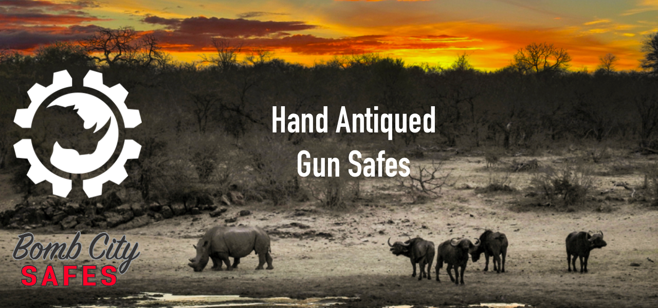 Rhino Hand Antiqued Gun Safes