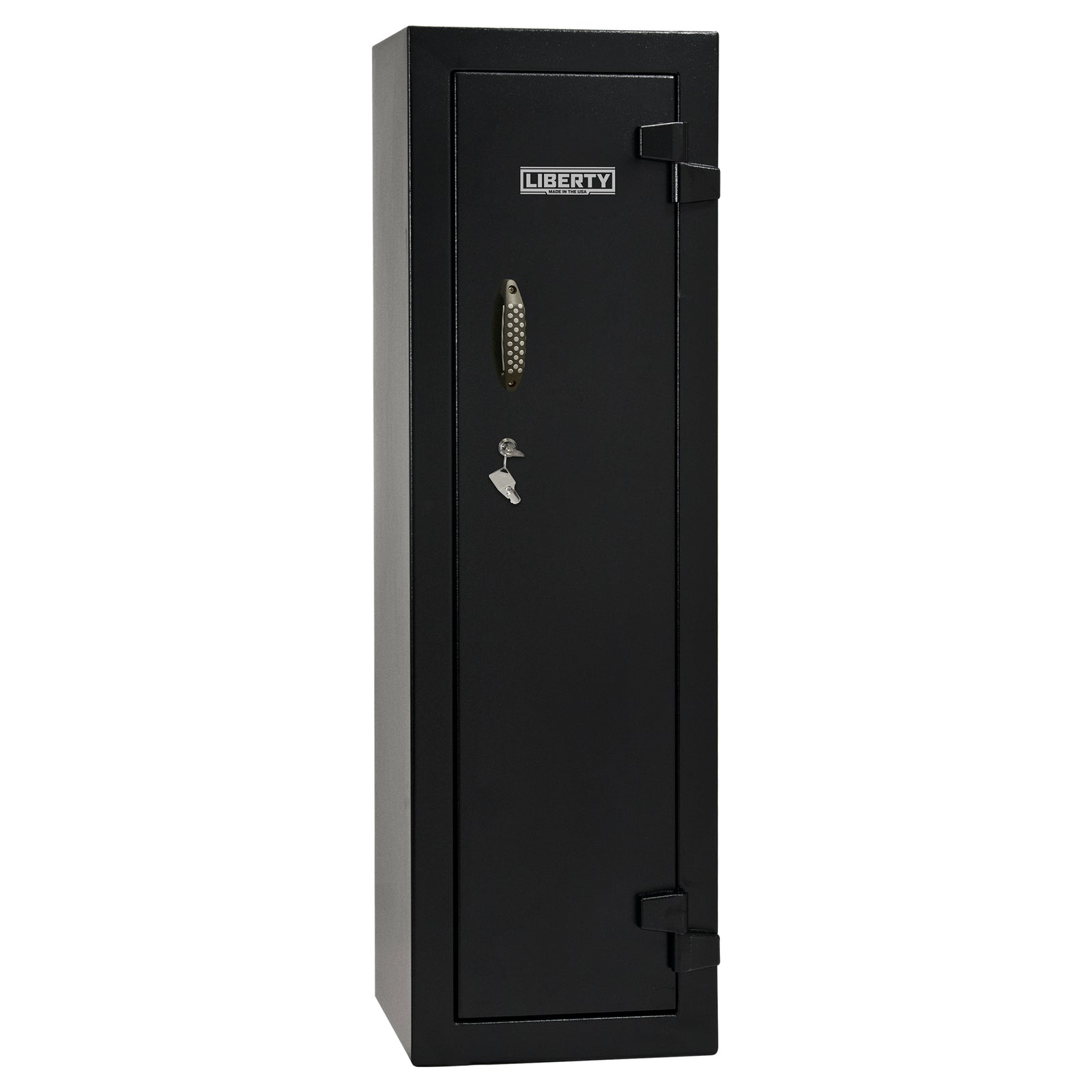 Ammo Cabinet 10 |  Dimensions: 59”(H) x 18”(W) x 16”(D) | 1 (Expandable to 2) Long Guns | Black - closed