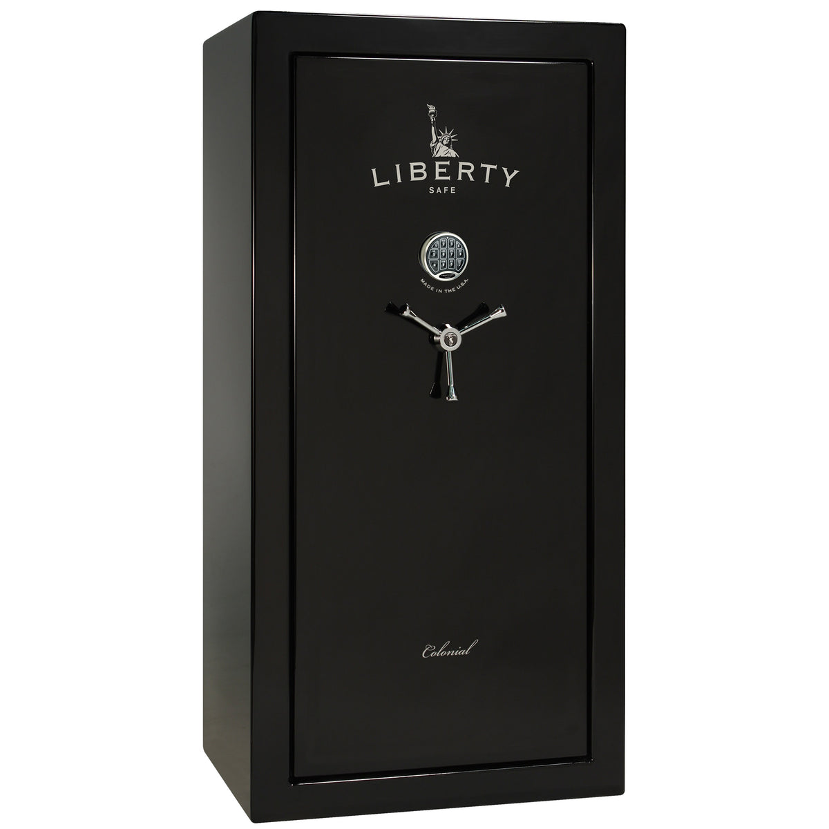 Colonial Series | Level 4 Security | 75 Minute Fire Protection | 23 PRO FLEX | DIMENSIONS: 60.5"(H) X 30"(W) X 22"(D*) | Black Gloss | Electronic Lock - Closed