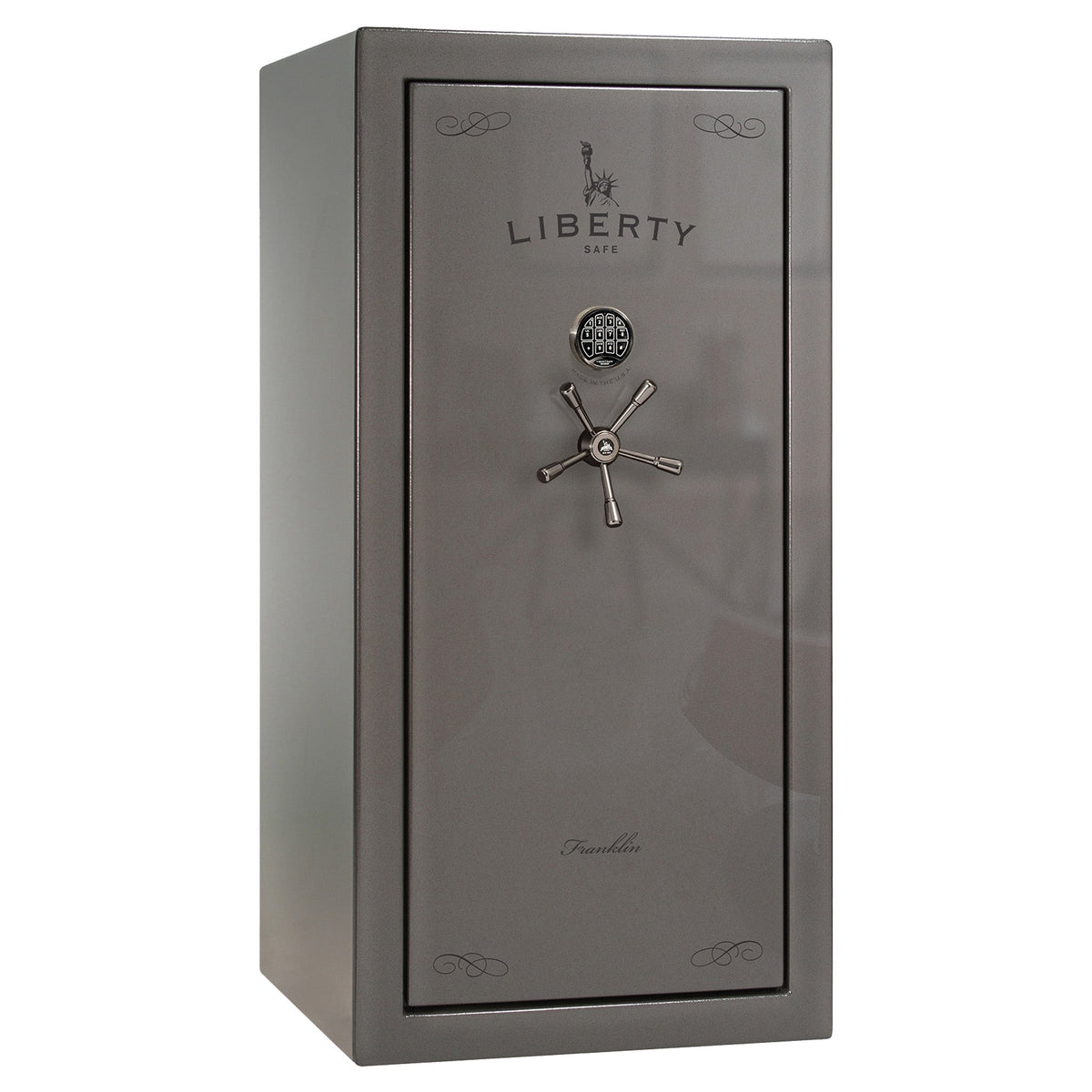 Franklin Series | Level 5 Security | 110 Minute Fire Protection | 29 | DIMENSIONS: 60.5&quot;(H) X 30&quot;(W) X 27.5&quot;(D*) | Gray Gloss | Direct Drive Electronic Lock – Closed Door