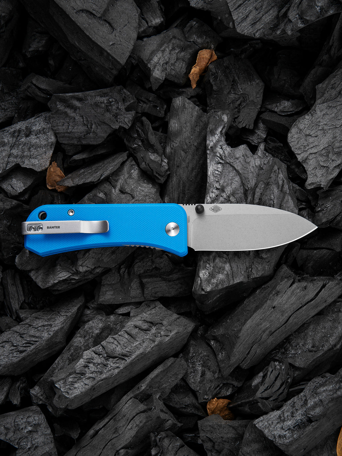 WE Banter | Blue G10 Handle Gray S/S Liner Stonewashed CPM S35VN Blade