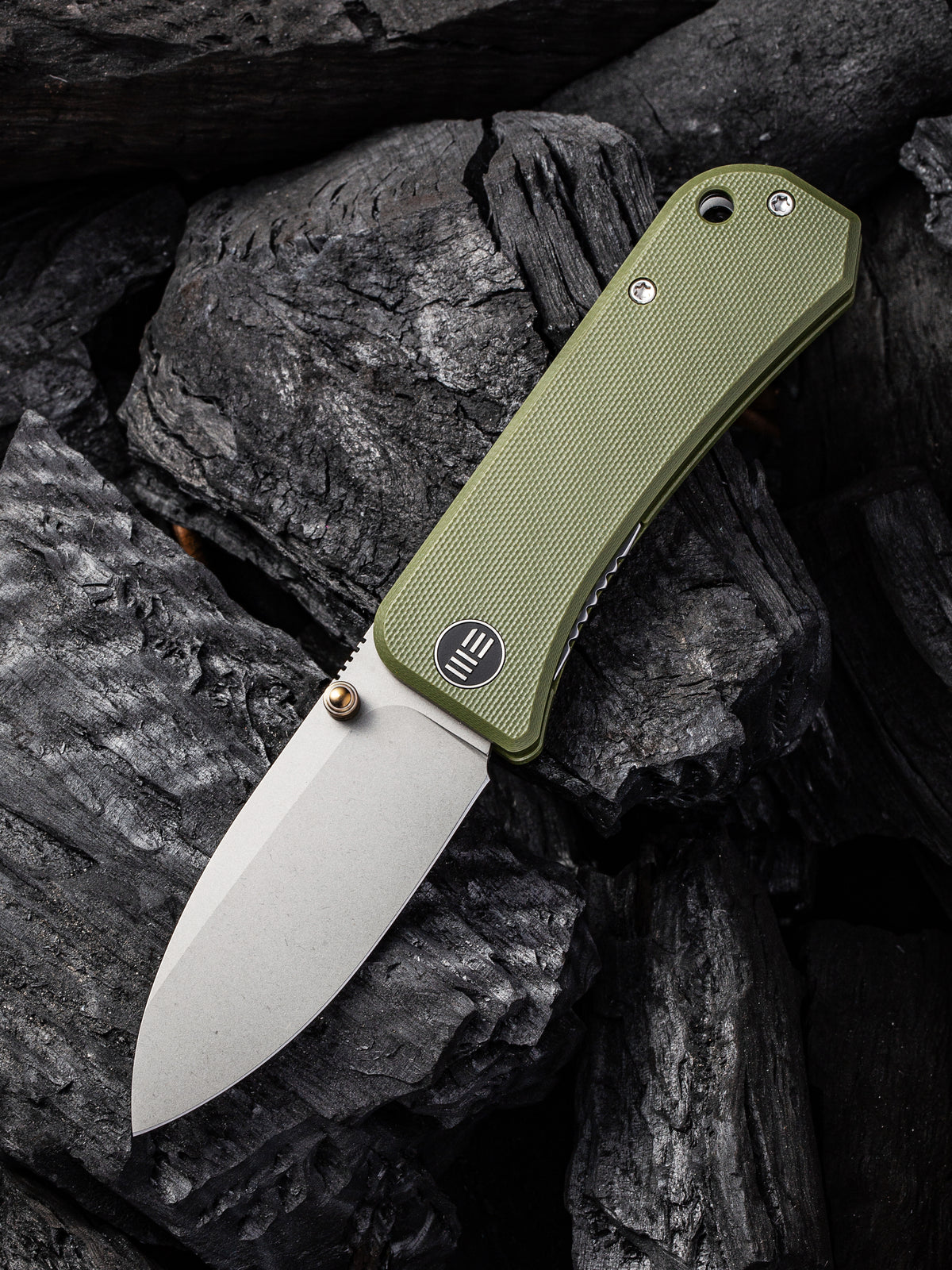 WE Banter | Green G10 Handle Gray S/S Liner Stonewashed CPM S35VN Blade
