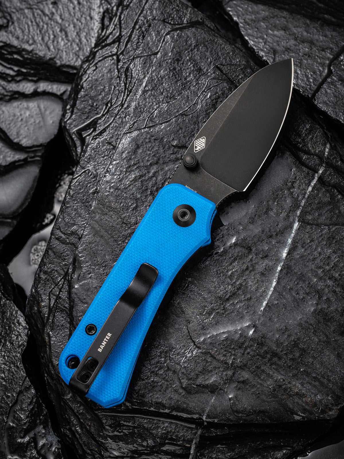 CIVIVI Baby Banter | Blue G10 Handle Black Stonewashed Nitro-V Blade Nested Liner Lock