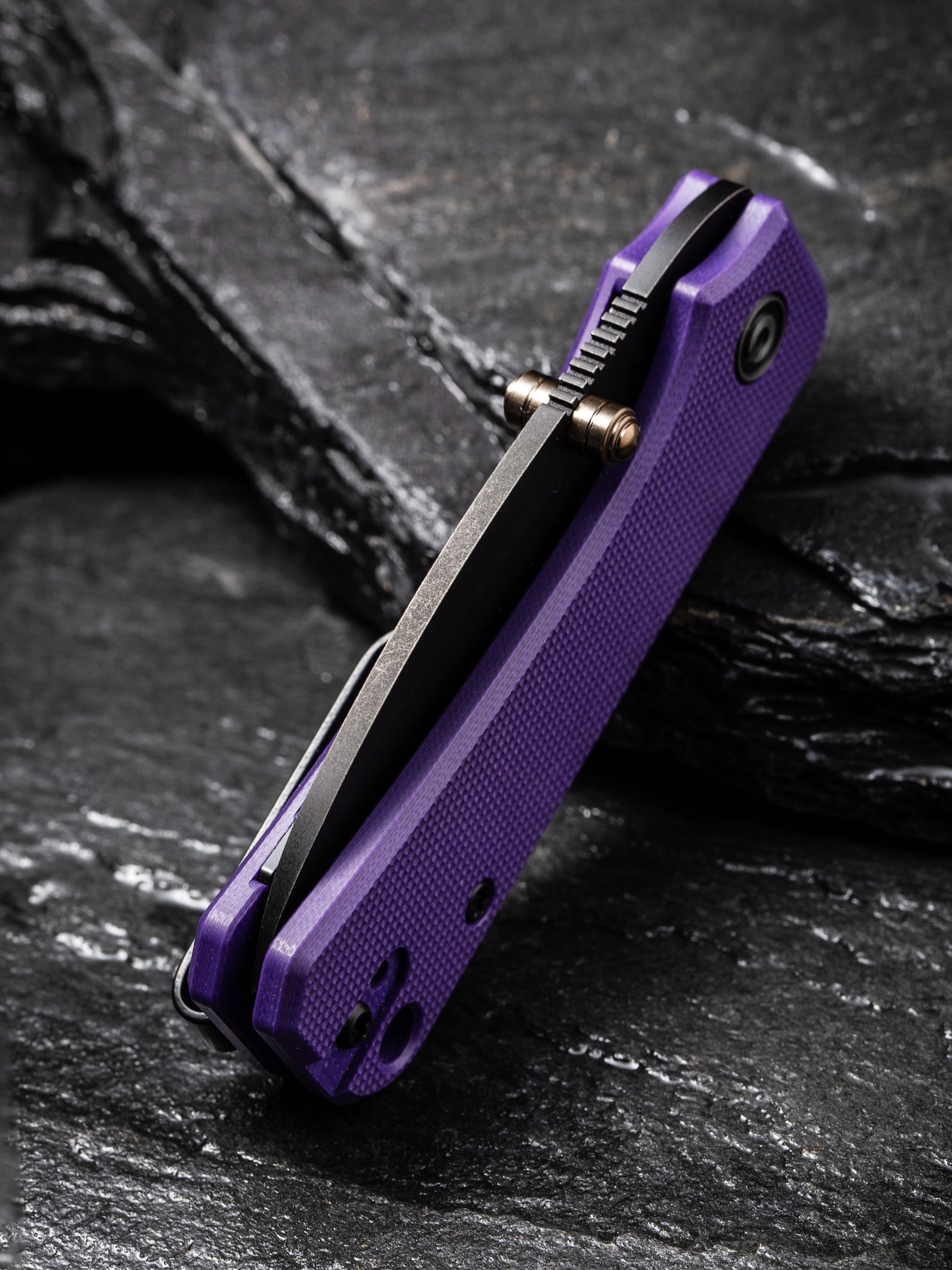 Civivi Baby Banter Folding Knife Purple G10 Handle Nitro-V Plain