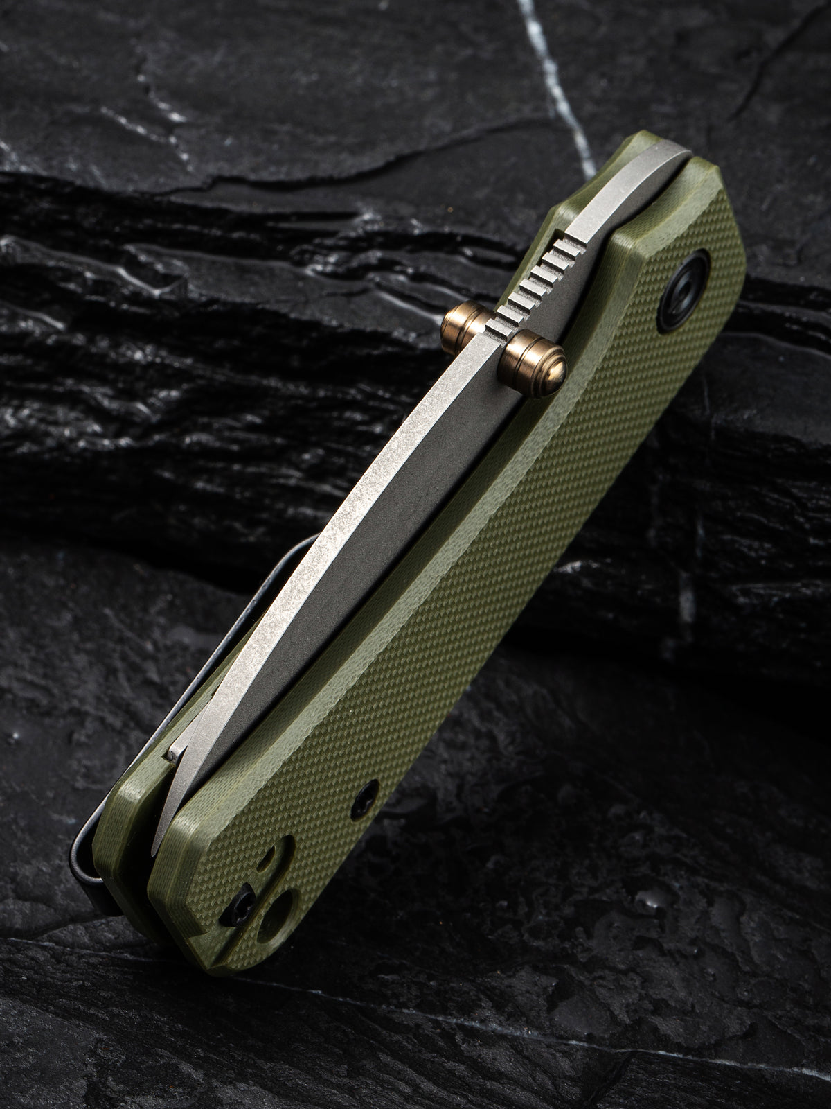 CIVIVI Baby Banter | Green G10 Handle Gray Stonewashed Nitro-V Blade Nested Liner Lock