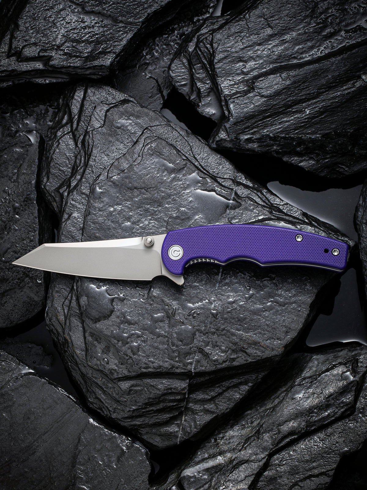 CIVIVI P87 Folder | Purple G10 Handle Silver Bead Blasted Nitro-V Blade Liner Lock