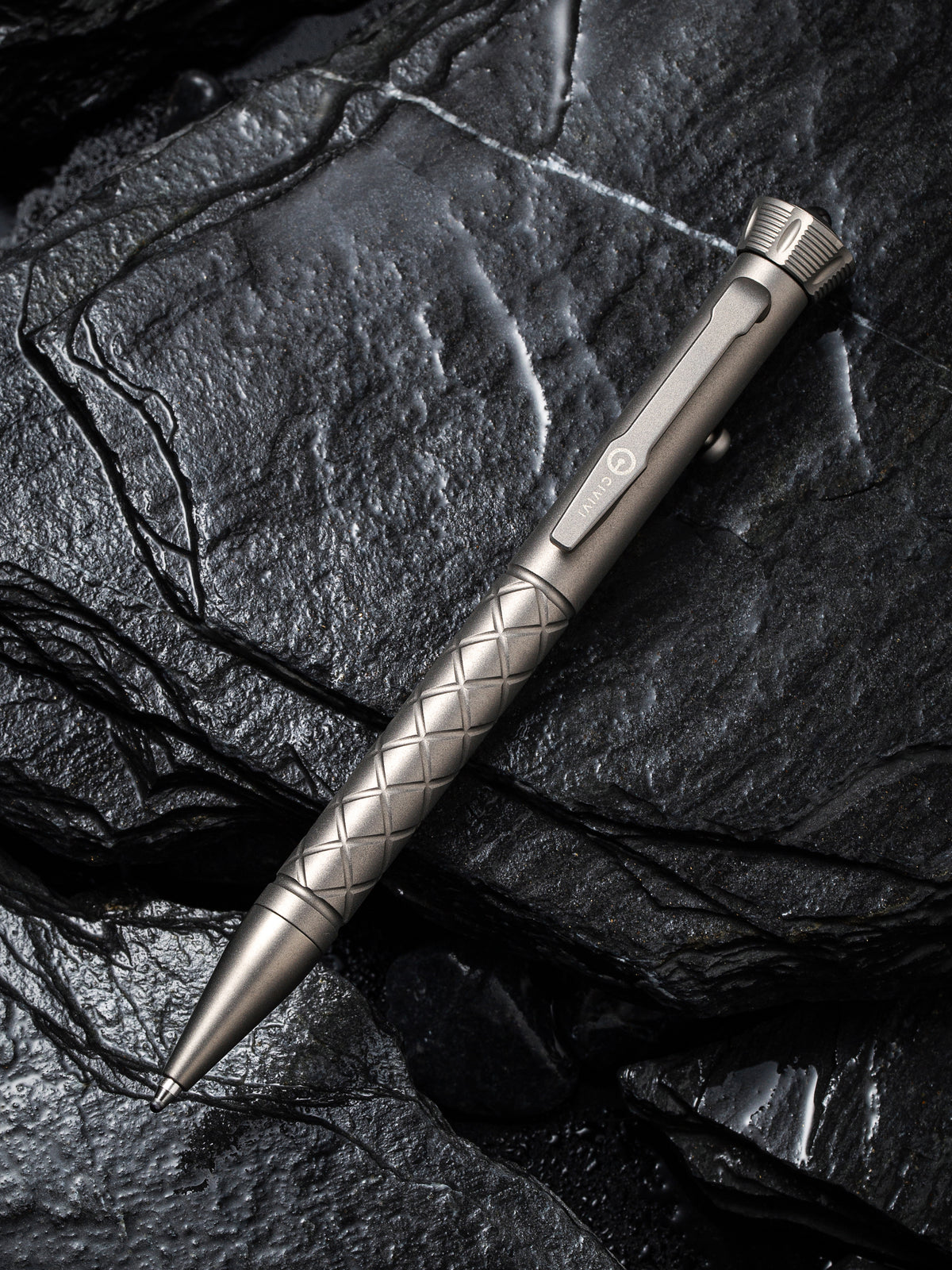CIVIVI Coronet | Plain Titanium Pen w/ a Spinner Bearing on Top