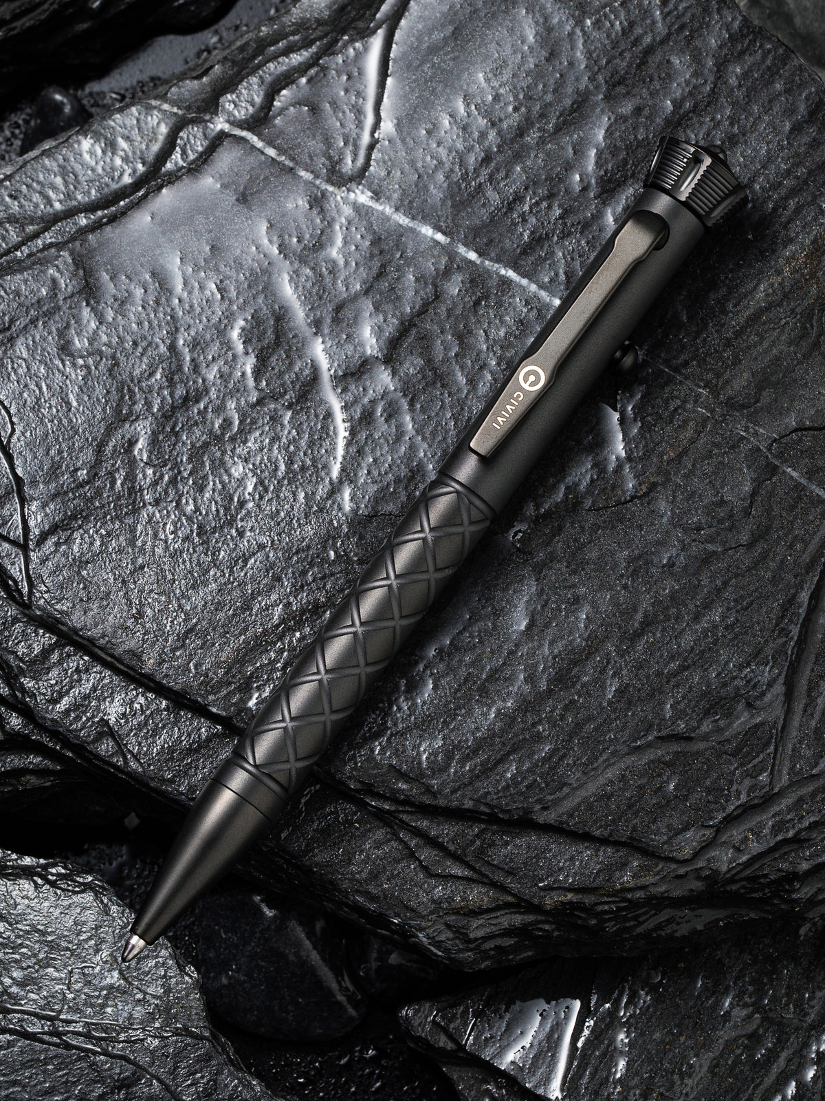 CIVIVI Coronet | Black Titanium Pen w/ a Spinner Bearing on Top