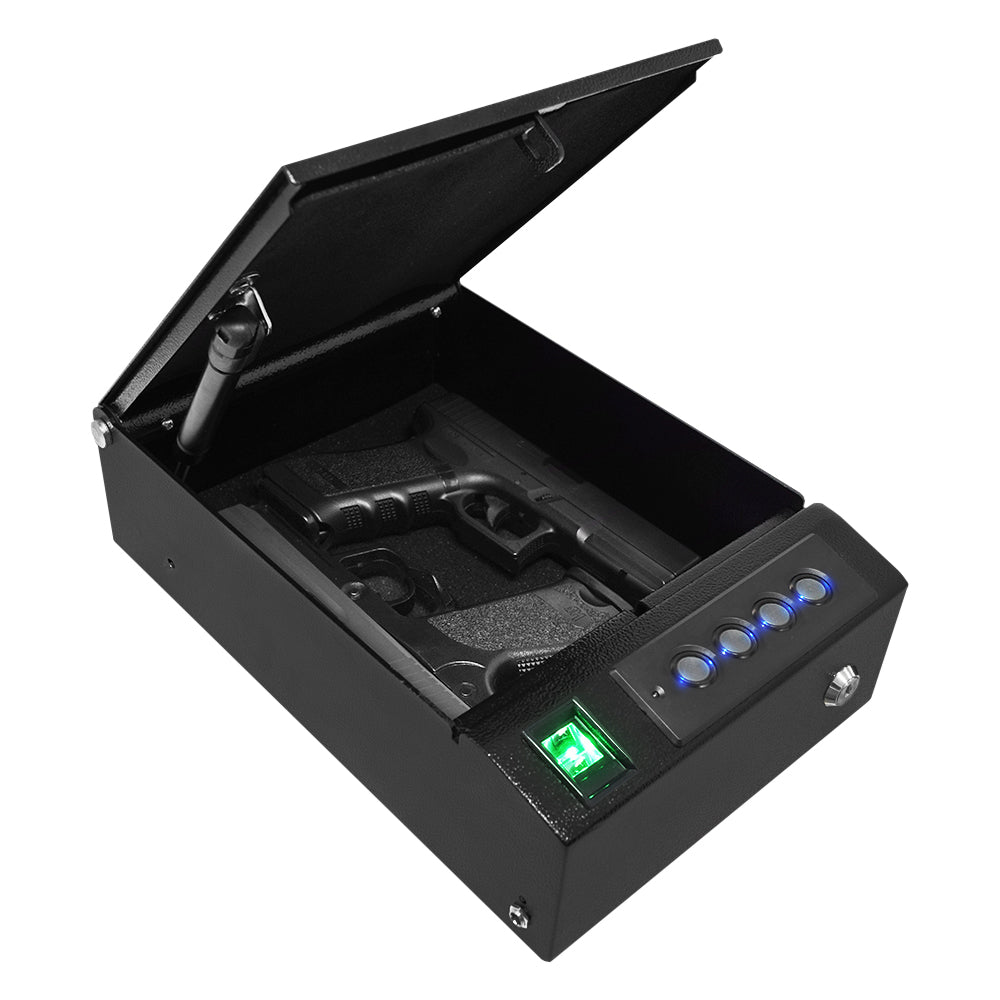 SecureIt Handgun Security Box - Fits Full Size Pistol Or Revolver - Steel Safe With Key Lock