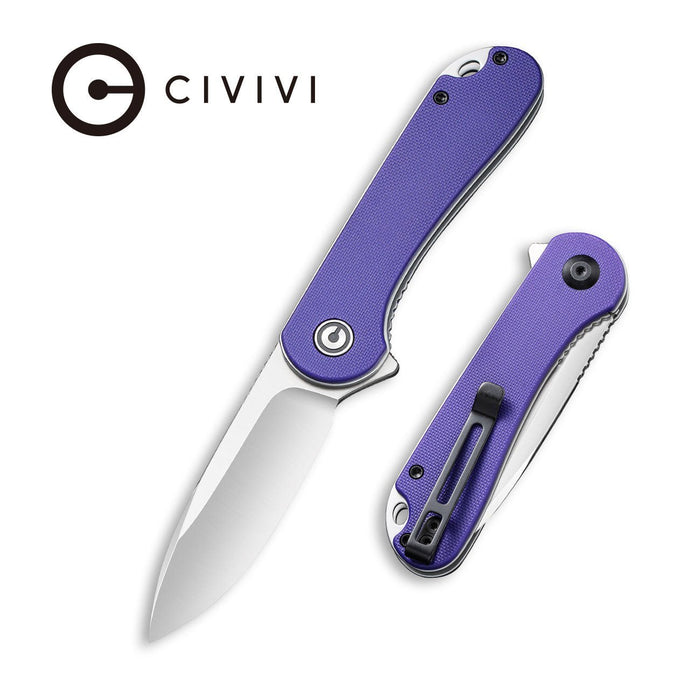 CIVIVI Elementum | Purple G10 Handle Gray S/S Liner Satin Finished D2