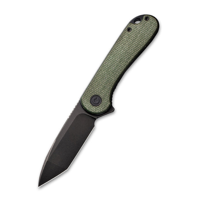 CIVIVI Elementum | Green Micarta Handle Black Stonewashed D2 Blade Tanto Liner Lock